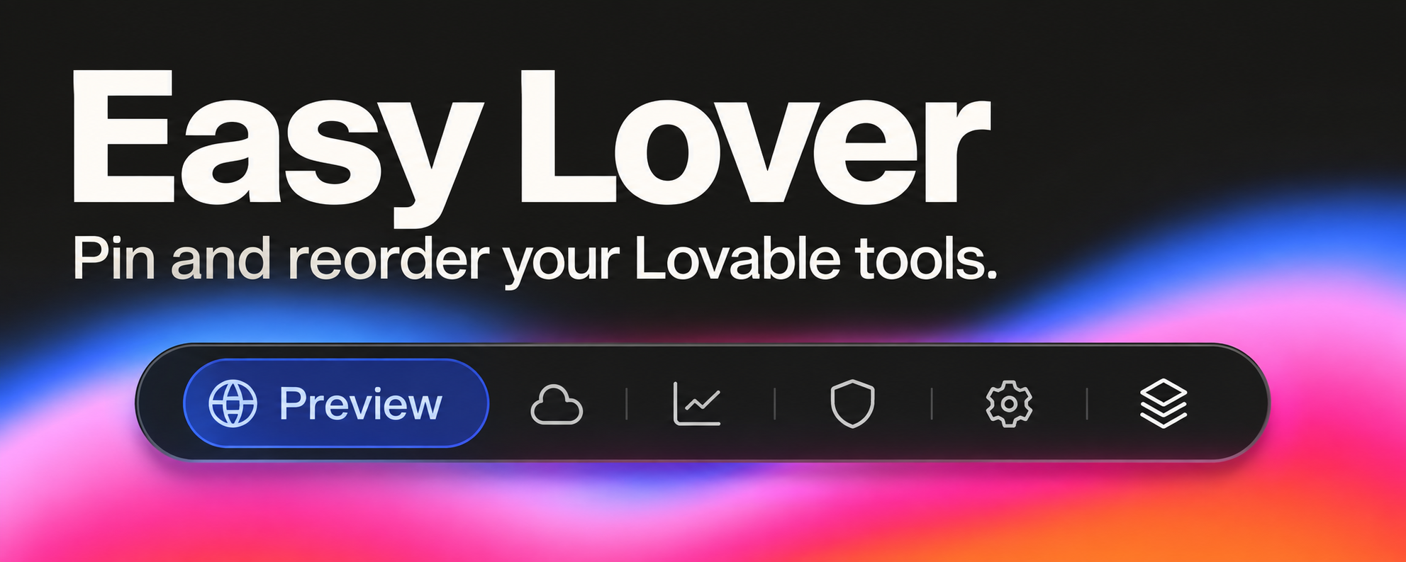 Easy Lover artwork showing a customizable Lovable toolbar