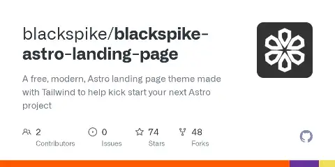 Preview of Blackspike Astro Landing Page