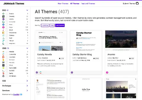 Preview of Jamstack Themes — Astro