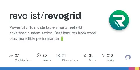 Preview of RevoGrid