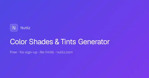Preview of Nutilz Color Shades Generator