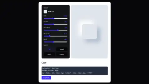 Preview of Neumorphism CSS Generator