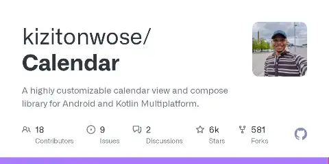 Preview of kizitonwose Calendar