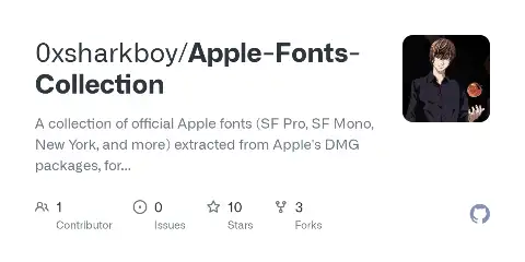 Preview of Apple Fonts Collection