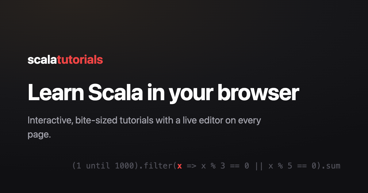Preview of Scala Tutorials