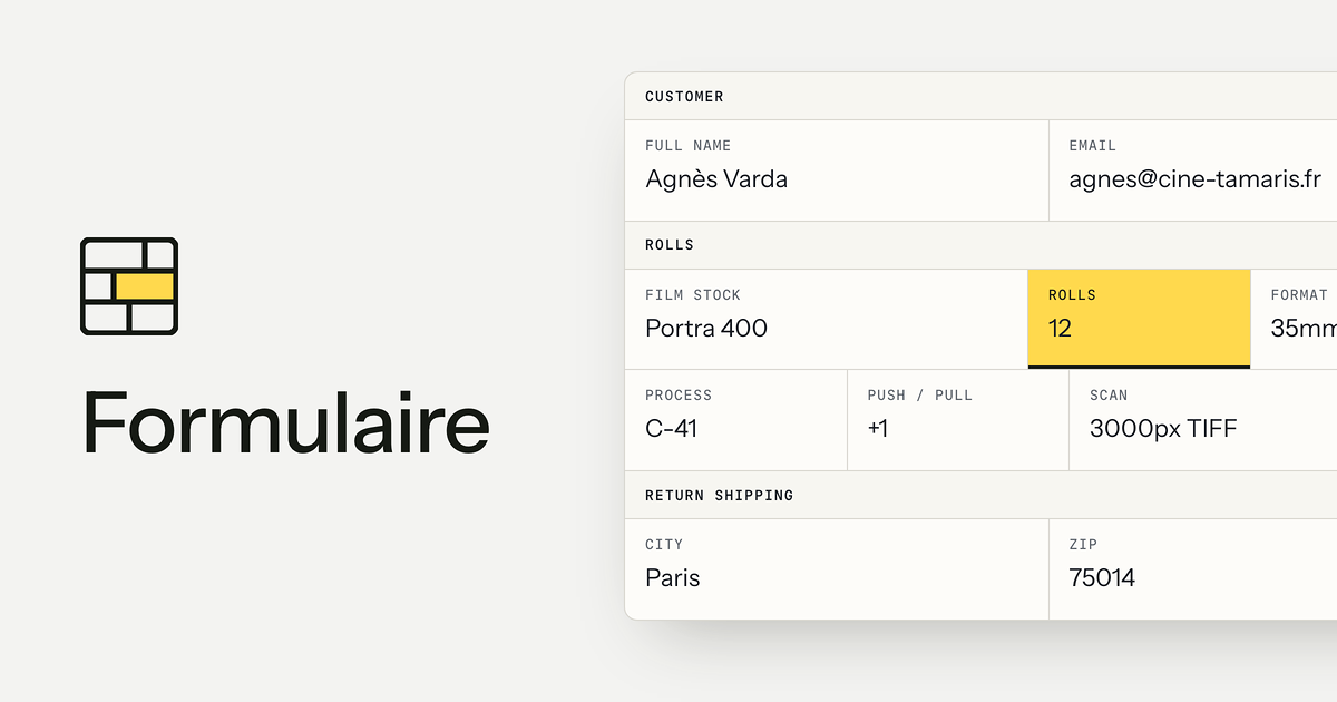 Formulaire preview