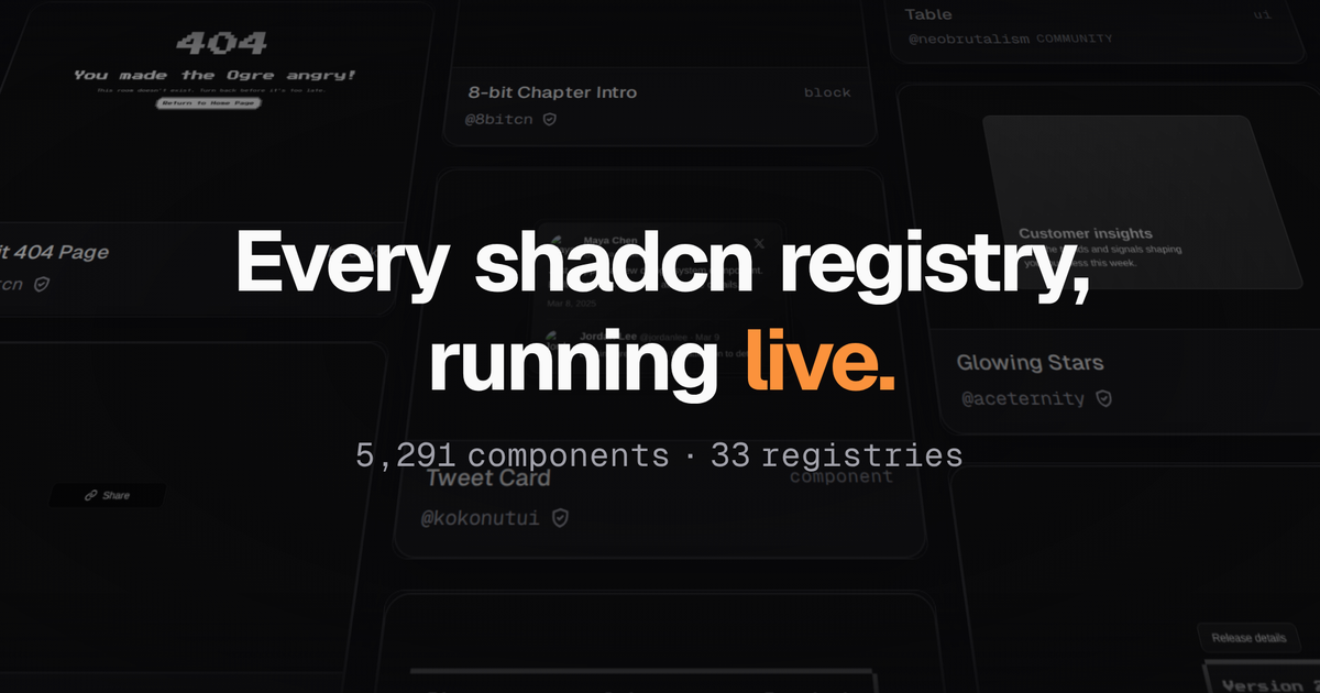 Preview of shadcn explorer