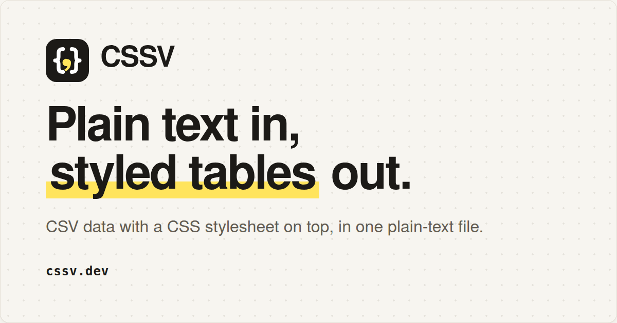 Preview of CSSV