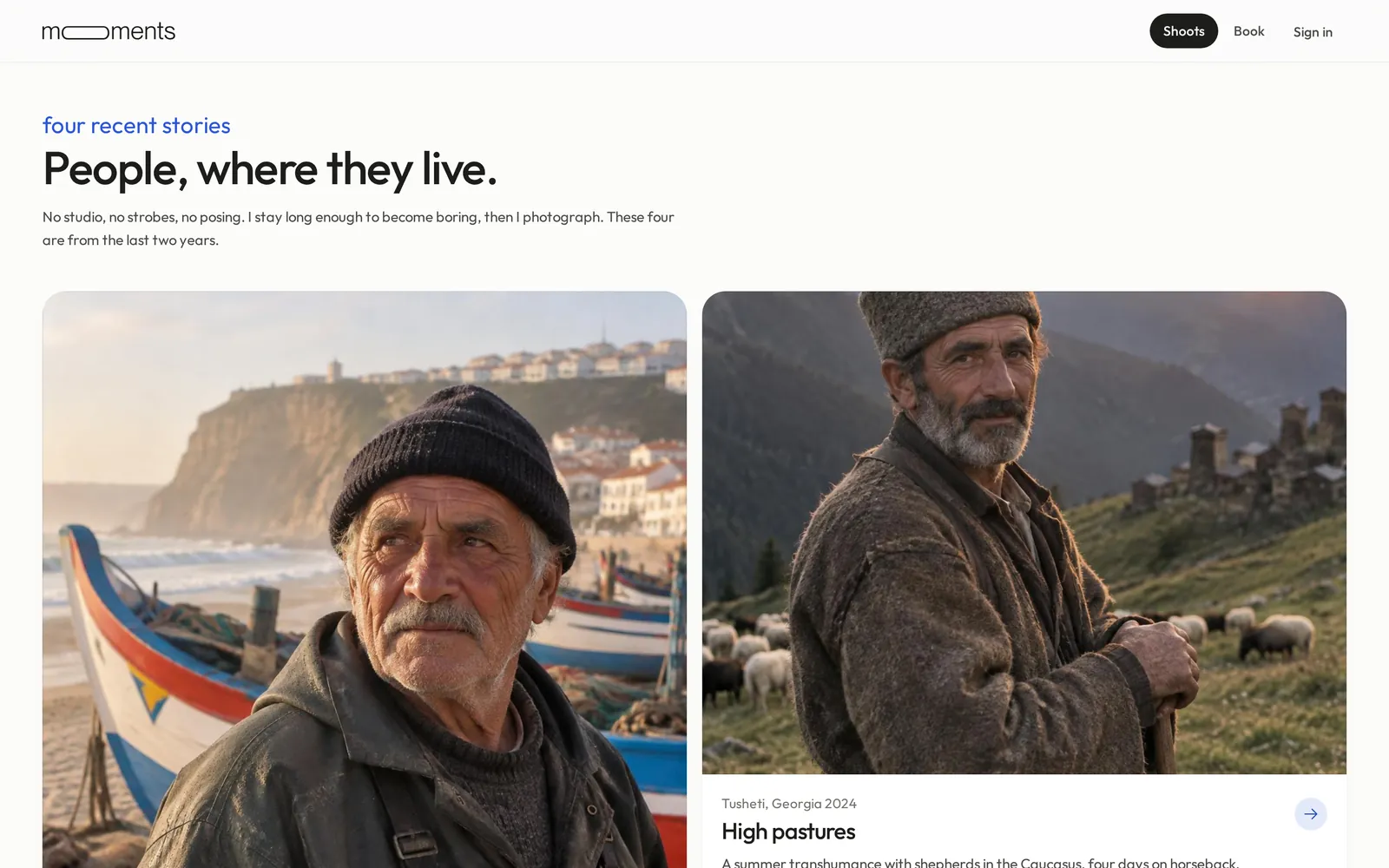 moooments shoots page: people, where they live